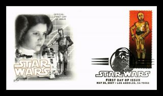 Dr Jim Stamps Us Star Wars C3po First Day Cover Darth Vader Pictorial Cancel