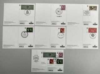 Rpsl Anniversary 2019 Stamp Classics Set Of 7 Phq Postcards 7 Dif Pmk Back