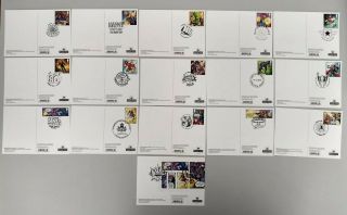 2019 Marvel Set Of 16 Phq Postcards 16 Different Postmarks Back