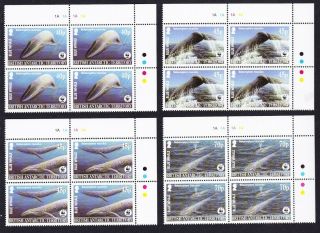 Bat Wwf Blue Whale 4 Top Right Corner Blocks With Margins Mnh Sg 361 - 364