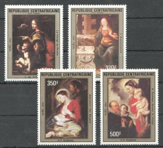 M1215 Central Africa Art Paintings Noel Christmas 1983 Michel 11 Euro Set Mnh