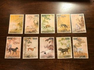 Specimen Mnh Roc Taiwan China Stamps Sc1740 - 49 Dog Paintings Set Of 10 Og