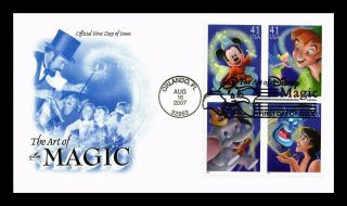 Dr Jim Stamps Us Art Of Disney Magic Block Of Four Fdc Cover Dumbo Cancel