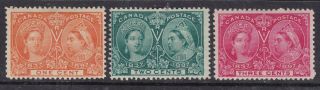 Canada^^^^^1897 Sc 51 - 53 Hinged Jubilee Classics $ 97.  50@ Ta56cana