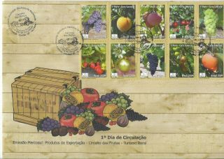 BRAZIL BRASIL 2009 EXPORT FRUITS GRAVES FIRST DAY COVER COMPLETE SET 10 ON FDC 2