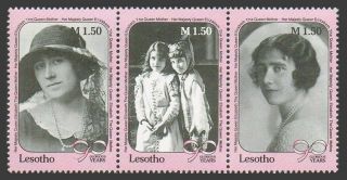 Lesotho 774 - 776a,  Mnh.  Michel 843 - 845.  Queen Mother,  90th Birthday,  1990.  Portraits.
