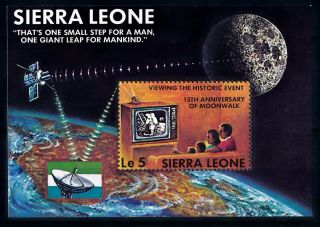 [64181] Sierra Leone 1984 Space Travel Weltraum Television Souvenir Sheet Mnh