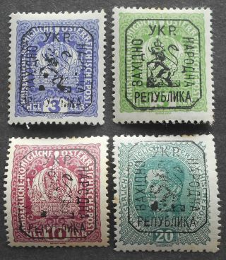 Western Ukraine 1918 Lviv Issue,  4 Stamps,  Mh