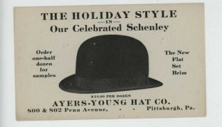 Mr Fancy Cancel Ayers - Young Hat Co Pittsburgh Pa 1910 Postal Card 2201