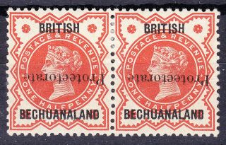 Bechuanaland 1890 ½d Opt (inverted) Protectorate Sg54a Pair Mlh Full Og - Cv £170