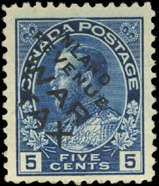 Canada Mr2bi 1915 King George V 5c Blue Overprint Inland Revenue War Tax