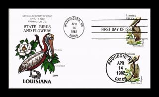 Dr Jim Stamps Us Collins Hand Colored Fdc Louisiana State Bird Flower Scott 1970