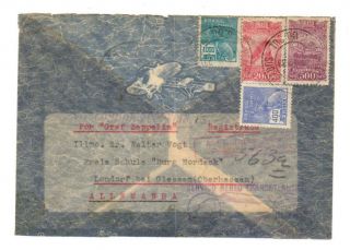 Graf Zeppelin 1933 Brazil To Germany Flight Cover Airship