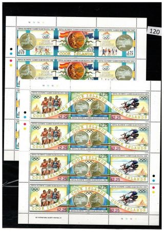 ,  Cook Islands 1992 - Mnh - Olympics - Cycling - Soccer