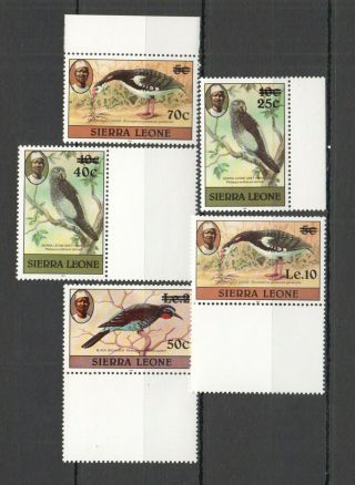 M586 1984 Sierra Leone Fauna Birds Overprint 759 - 63 Michel 15 Euro 1set Mnh