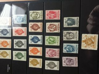 Liechtenstein Early Stamps Hinged On Stock Card