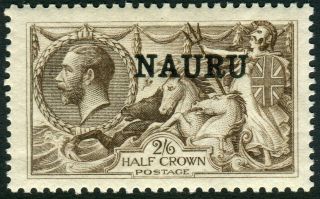 Nauru - 1919 2/6 Chocolate Brown.  A Lightly Mounted Example Sg 24