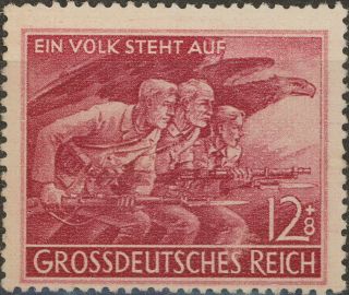 Stamp Germany Mi 908 Sc B291 1945 Wwii 3rd Reich Storm Trooper Soldier Army Mng