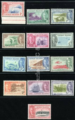 Cayman Islands 1950 Sg 135 - 147 Sc 122 - 134 Og Vf Mnh Complete Set 13 Stamp