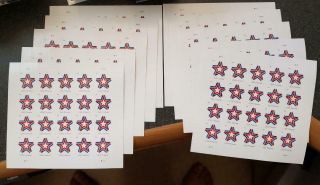 Usps: Stars (forever) 10 Panes Of 20 Us Stamps Each = 200 Stamps