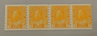 Canada Coil Strip Of Four Stamp 126 (k6408)