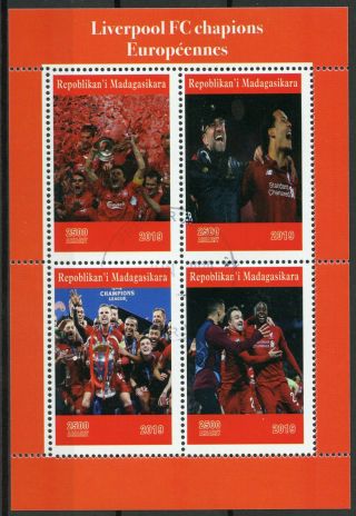 Madagascar 2019 Cto Liverpool Fc Champions League 4v M/s Football Sports Stamps