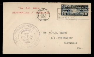 Dr Who 1926 First Flight Minneapolis Mn To Mikwaukee Wi Cam E54986