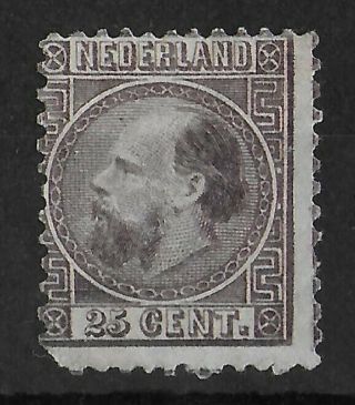 Netherlands 1867 - 1868 No Gum 25c Dark Violet Nvph 11ia Cv €3000