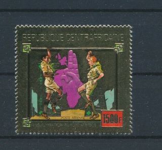 Lk84318 Central Africa Europafrique Scouts Stamp In Gold Mnh
