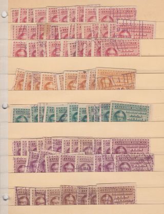 Us Revenues: Customs Fee Stamps (rl) 1887 Issue; Group On Stock Page; 84 Stamps