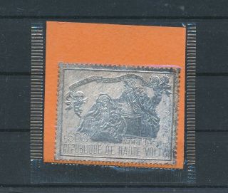Lk83892 Haute Volta 1970 Christmas Religious Art Stamp In Silver Mnh