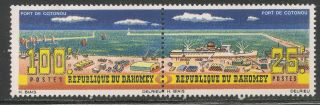 Dahomey 204a (a31) Pair Vf Mnh - 196 25fr To 100fr Cotonou Harbor