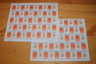 Weeda Canada 565a,  565b Vf Mnh Panes Of 50,  Unlisted Gt2 On Rib Df/lf Paper