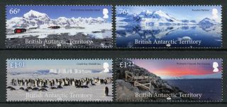 Bat Brit Antarctic Territory 2018 Mnh Landscapes 4v Set Penguins Birds Stamps