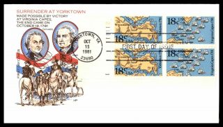 Mayfairstamps Us Fdc 1981 Yorktown Plate Block Farnum First Day Cover Wwb64243