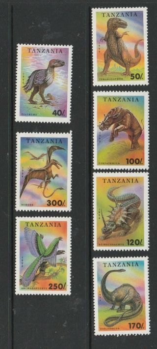 Tanzania 1994 Prehistoric Animals Um/mnh Sg 1799/1805