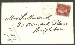 1d Red Star C10 Overprinted Ous Oxford Union Society 1863