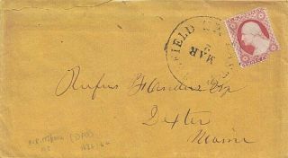 1860 East Pittsfield,  Maine Cancel On A Cover With A Letter Enclosed - - Dpo