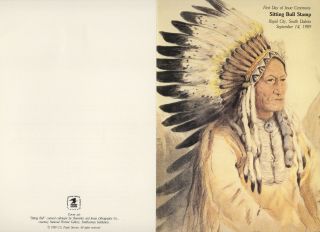 Sss: Usps First Day Ceremony Program 1989 28c Sitting Bull Stamp Sc 2183