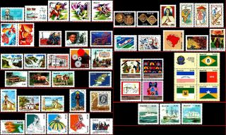 Brazil 1982 All Commemorative Stamps Of The Year,  Scott 1783 1839,  52v,  All Mnh