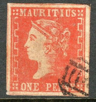 Mauritius 1859 Imperf Dull - Vermilion 1d Listed As 1880 Forgery Sg42