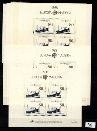 == 11x Madeira,  Portugal 1988 - Mnh - Europa Cept - Ships -