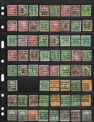 A Two Sided Vario Page Loaded With 124 California Local And Bureau Precancels
