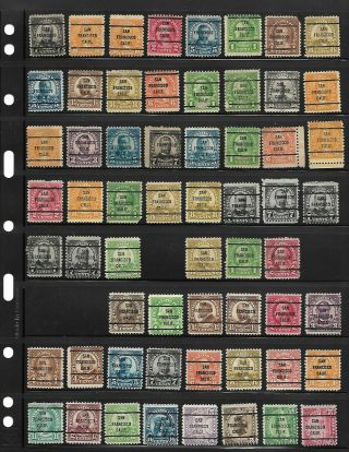 A Two Sided Vario Page Loaded With 116 California Local And Bureau Precancels