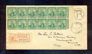 Trinidad & Tobago 1924 Fine Registered Cover To The Usa / Multiple Franking