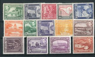 British Guiana Kgvi 1938 - 52 Set Of 15 Sg308/19 Mnh