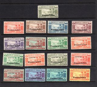 17 Hebrides Cv$208 Sc 67 - 78 J11 - J15 France Libre Stamps Chiffre Taxe Id 208