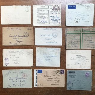 12 Mixed - Passed By Censor / On Active Service - Postal Covers - Ref267