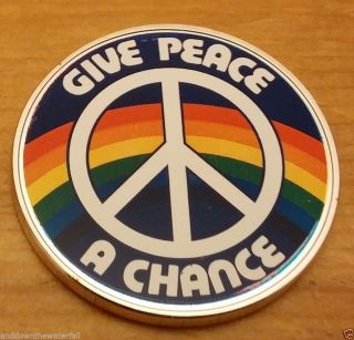 Give Peace A Chance Silver John Lennon Coin Beatles Rock Pop Music Rainbow Retro