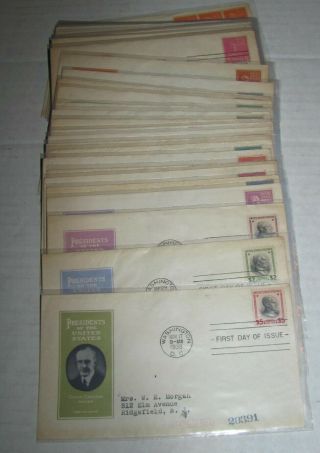 Us Fdc First Day Covers 803 - 834 Presidents Series 1938 Set Of 32 Matching